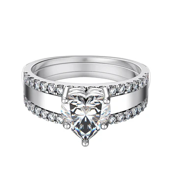 

Super 2CT Fine Diamond Marriage Ring Solid White Gold AU585 Ring Women Wedding Anniversary Day Gift