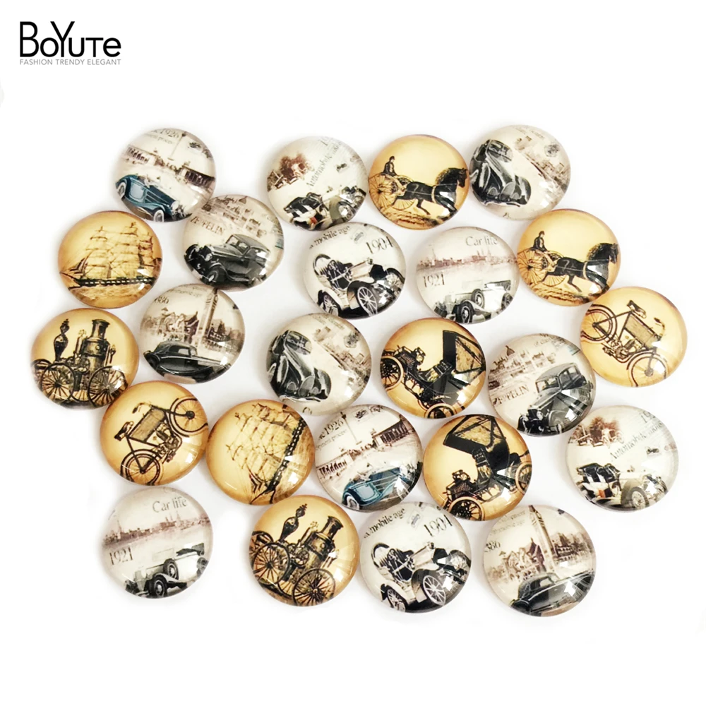 

(24-35 pieces/lot) 16mm round Pattern cabochon mix car/rudder/flower/butterfly image glass cabochon blank pendant cover xl9377