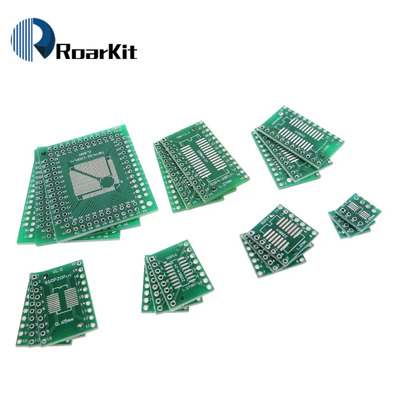 7kinds PCB Board SOP8 SOP14 SOP16 SOP20 SOP24 SOP28 QFP FQFP TQFP Turn To DIP Adapter Converter Plate TSSOP 8 14 16 20 24 28