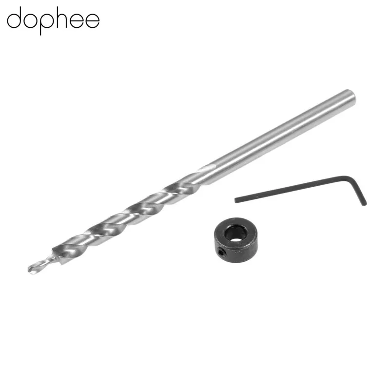 dophee 9mm Twist Step Drill Bit +Depth Stop Collar  for Kreg Pocket Hole Jig Kit  Power Tools Hex Wrench Hexagon Round Shank 180