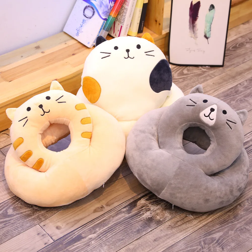 

New 1PC 30 *35cm Soft Animal Cartoon Pillow Cute Cat Round Nap Pillow Plush Toy Plush Cute Child Birthday Gift A Nap pillow