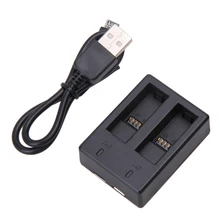 Для go pro аксессуары двойной разъем usb зарядное устройство ahdbt-501 зарядки аккумулятора док-станция для gopro hero 5 черный