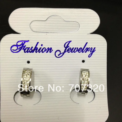 

12 pairs/lot gift wholesale two row rhinestone crystal men/women stainless steel Earring studs Free Ship