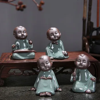 

Home decor small Buddha statue monk figurine Unique romance tea pet purple ceramic crafts decorative ceramic ornaments monk