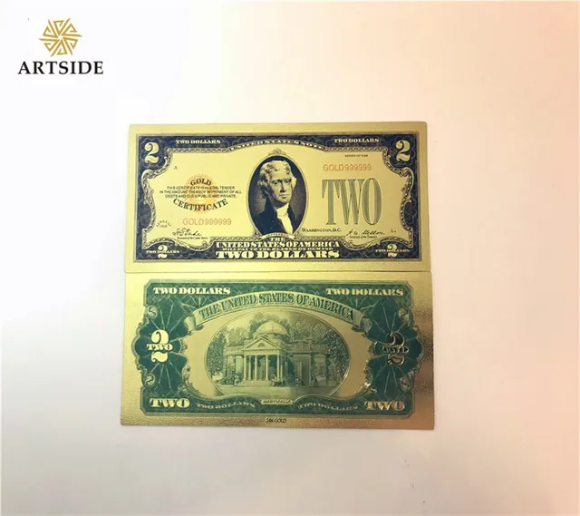 24k Gold Commemorative Notes 10 Dollar Bills Double Currency American Coin Collection Giftsin