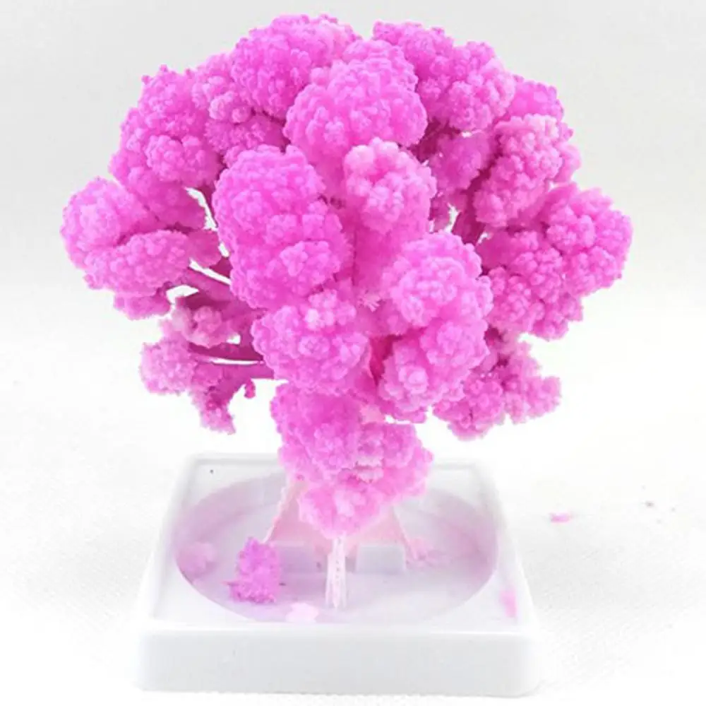 

2019 90mm H Artificial Magic Paper Sakura Trees Magical Christmas Growing Tree Desktop Cherry Blossom Novelties Kids Toys 20PCS