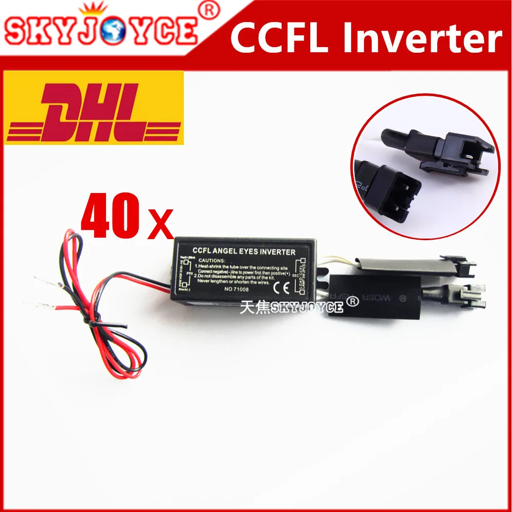 

40 X DHL Freeshipping 12V Power CCFL Spare Inverter Ballast Driver for CCFL Angel Eyes Halo Rings Kit xenon white CCFL led hid