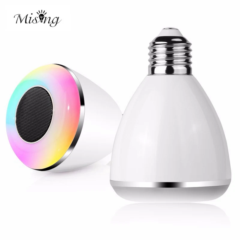 

Mising 9W E27 Light Bulb APP Control Bluetooth Speaker RGB LED Music Bulb AC100-240V Bright Shades Timing Alarm Smart Bulb