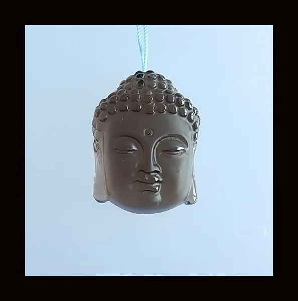 

Carved Smoky Quartz Buddha Head Pendant,35x24x12mm,18.81g