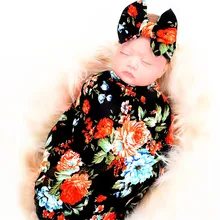Цветочная простыня для новорождённого одеяло s мягкое одеяло для новорожденных повязка на голову 2 шт./компл. детское ежемесячное одеяло детское хлопчатобумажное одеяльце