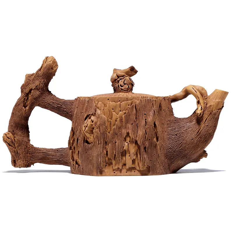 Аутентичный Китайский Старый Фиолетовый Глиняный Чайник ручной изготовленный на заказ чайный горшок набор керамической бамбуковой секции пень zisha чайник Подарочный безопасный пакет