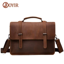 Joyir Brand Mens Office Bags For Men Genuine Leather Briefcase Handbags Shoulder Laptop Bags Business Man bag Briefcase 6148