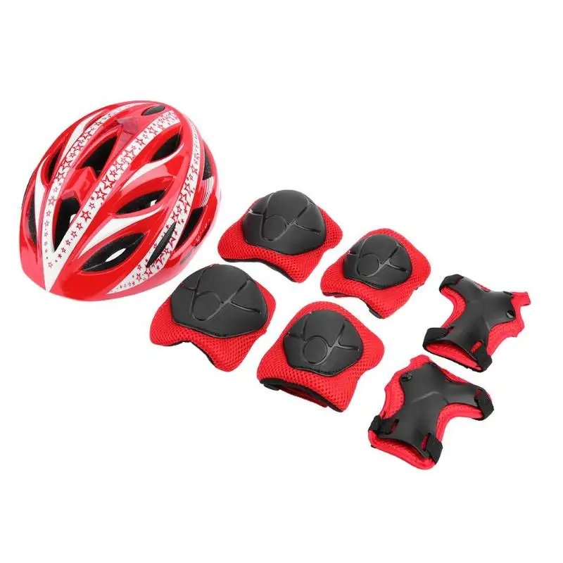 

7pcs/set Kids Children Cycling Skating Skateboard Helmet+Knee Elbow Wrist Pads Protection Safety Guard Cycling Equipment
