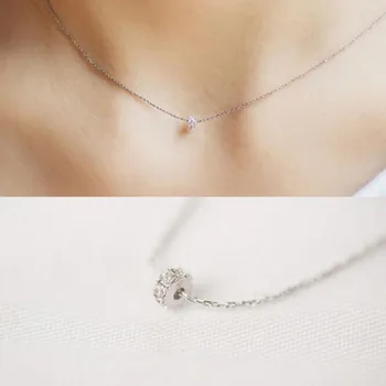 

New Accessories Female Wild 925 Sterling Silver Jewelry Popular Simple And Compact Ball Clavicle Chain Pendant Necklaces H104