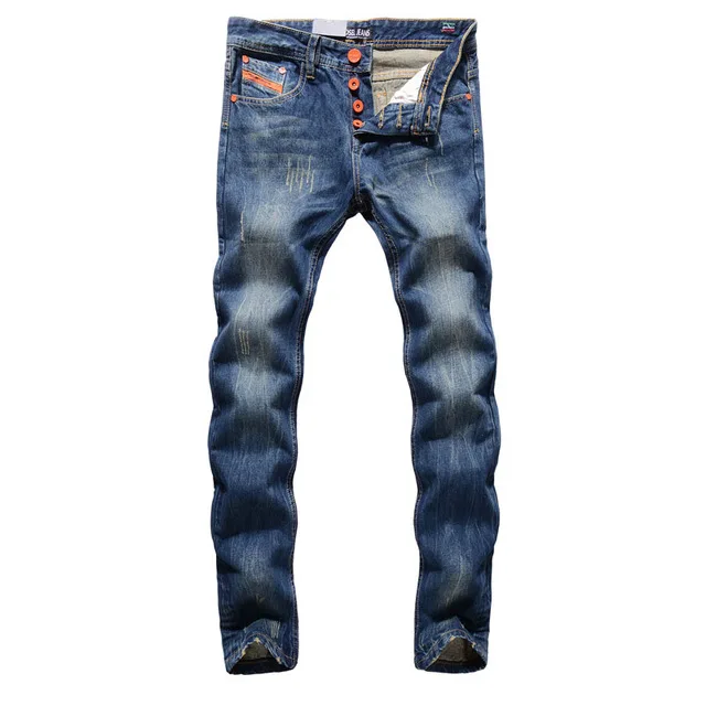 Высококачественные Брендовые мужские джинсы dsel модный дизайнер огорчен рваные джинсы мужские прямые джинсы для дома 777-C - Цвет: Синий