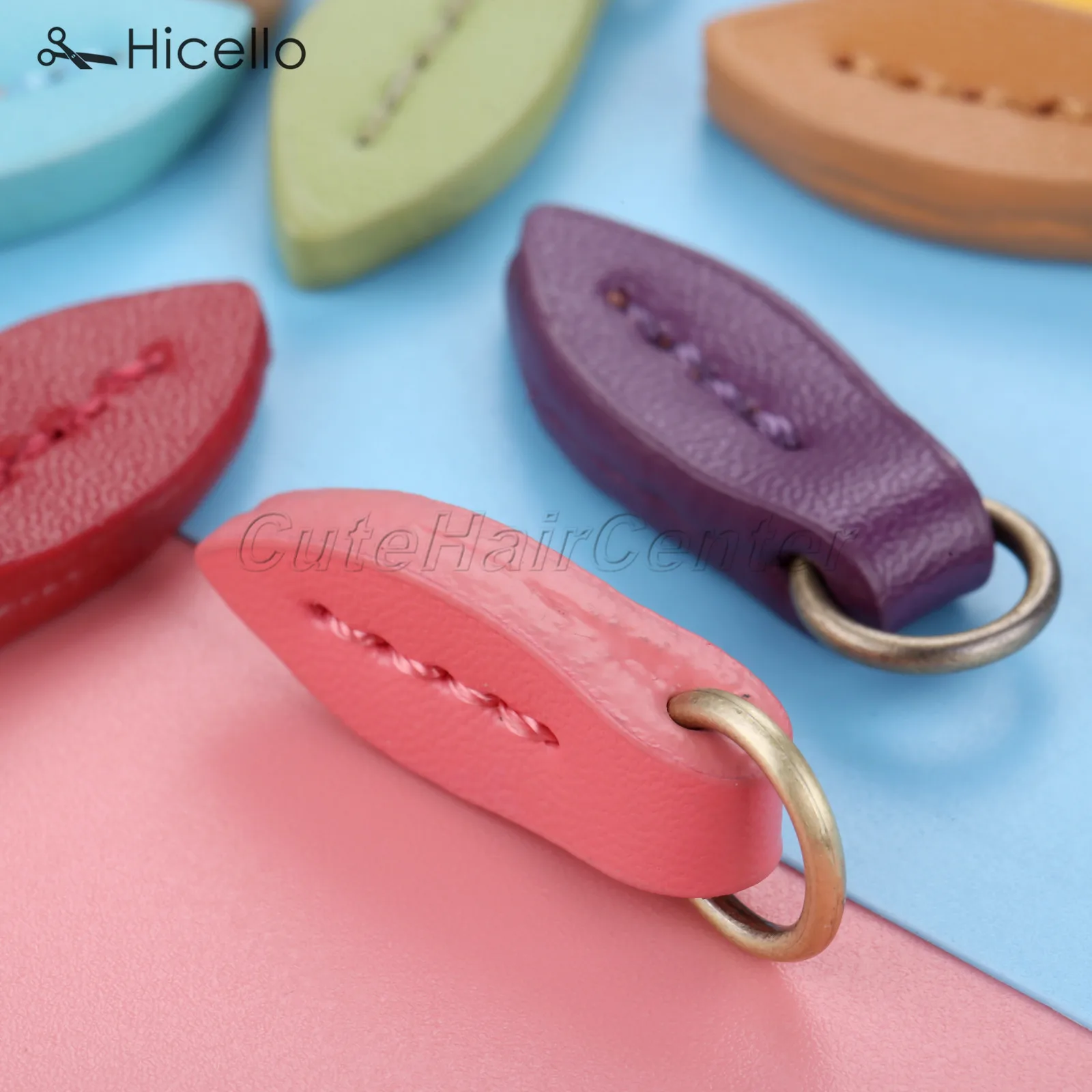 5pcs/lot Zipper Pullers Leaf Shape Pull head Replacement Sewing Craft Fasteners Leather Alloy pendant 33*11mm colorful Hicello