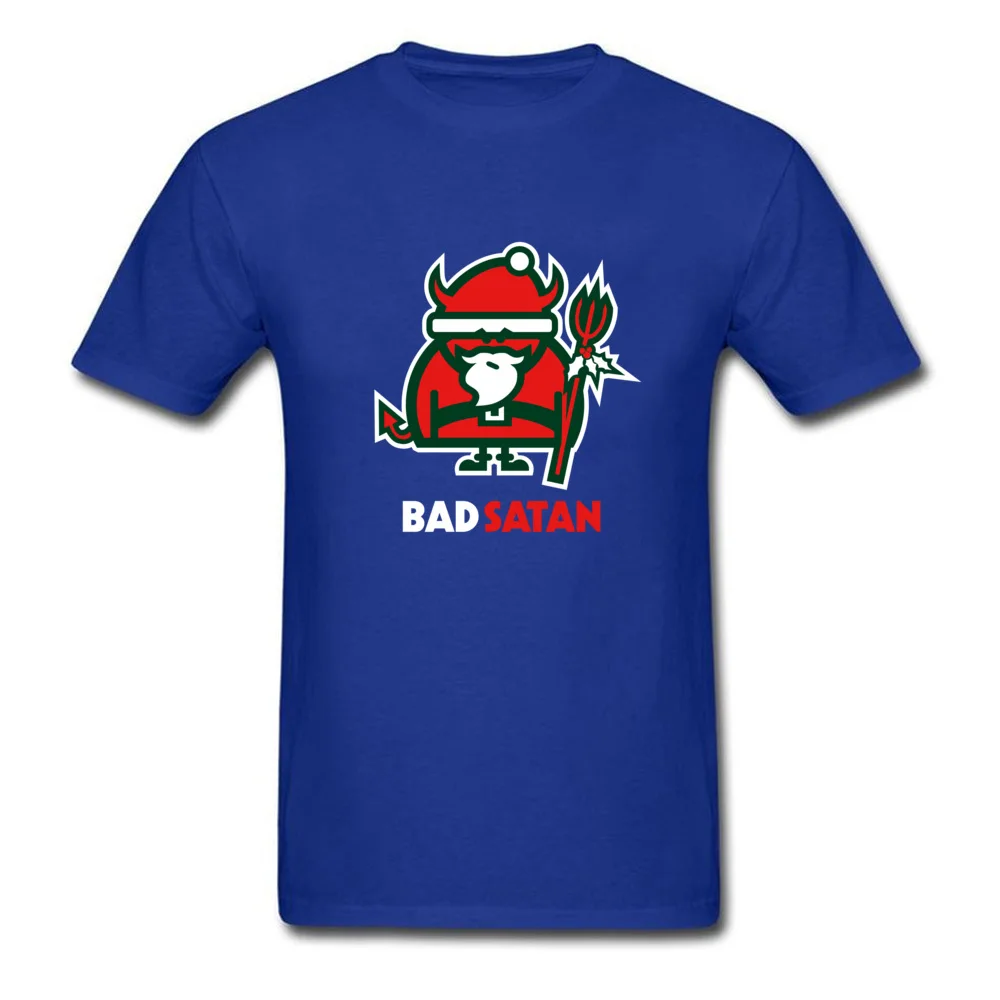 BAD SATAN T-Shirt Short Sleeve Geek Hot Sale Men's Summer Tops & Tees Geek T Shirt Crewneck Cotton Fabric Wholesale BAD SATAN blue