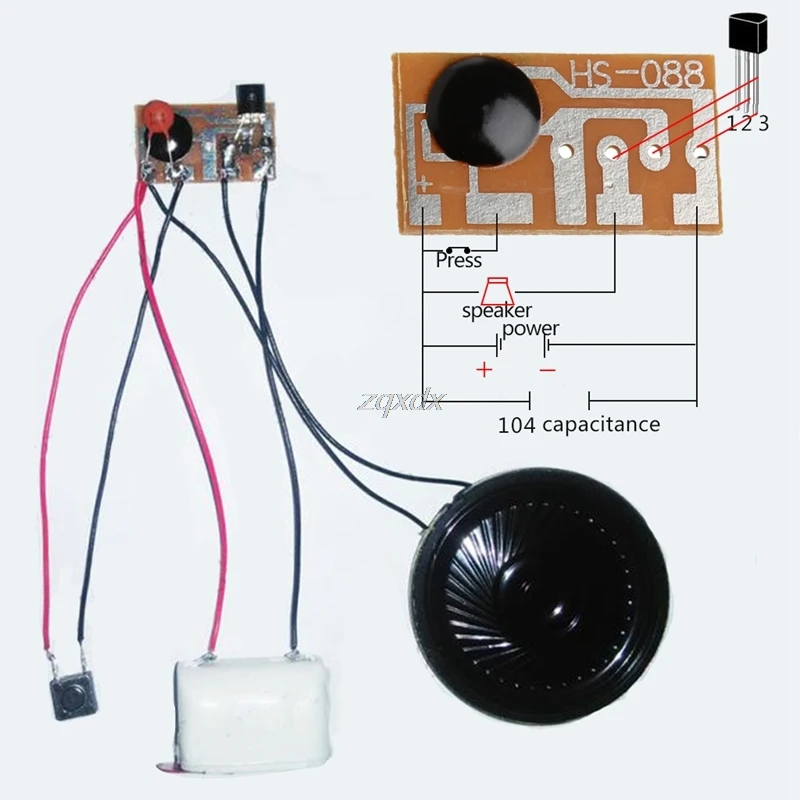 10 шт. дверной звонок три раза музыкальная звуковая доска чип HS-088 моно музыкальный голосовой модуль и Прямая поставка