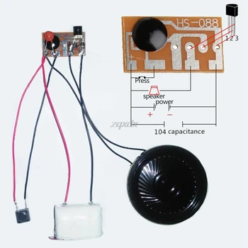 

10Pcs Doorbell Three Times Music Sound Board Chip HS-088 Mono Music Voice Module Whosale&Dropship
