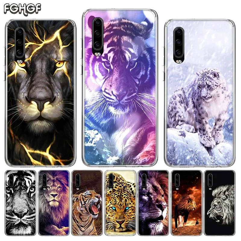 

Big Lion On Stone snow Luxury Phone Case For Huawei P30 P20 P10 lite Plus Mate 20X 20 10 Pro P Smart 2019 + 2018 Nova 4 Cover