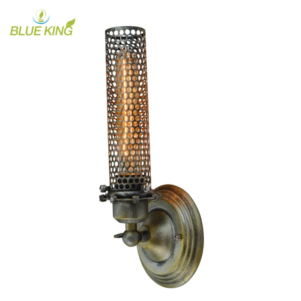 Uook Rustic Wall Light Wire Cage Adjustable Indoor Waterproof IP65 Metal Industrial E27 Socket Wall Sconce Edison Wall Lantern Lamp Retro Fixtures for Dining Room Bedroom Corridor Coffee Bar Black