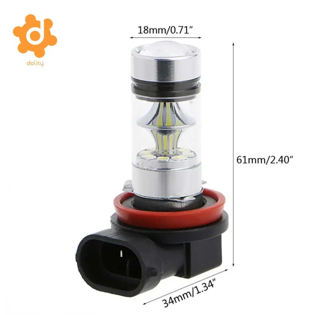 Baoblaze 2 Pieces H11 H8 100W Car Fog Driving Light Projector LED Bulbs Blue 10000K 