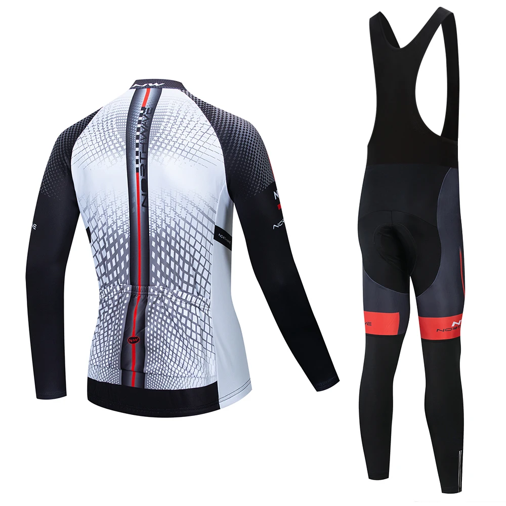 2019 NW برو الخريف طويلة الأكمام الدراجات جيرسي مجموعة مريلة السراويل روبا ciclismo غطاء دراجة MTB الدراجة جيرسي موحدة الرجال الملابس