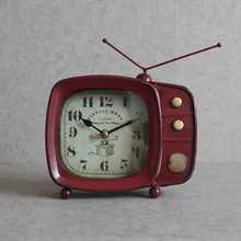 Супер Бесшумный Настольный будильник Ретро дизайн ТВ телевизионные часы Металлические винтажные Стиль Классический Рождественский подарок