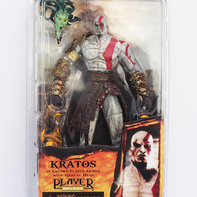NECA God War Kratos в золотой флисовой броне с головой Медузы 7 5 &quotПВХ фигурку Модель
