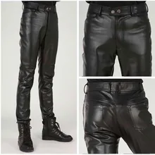 Обтягивающие мужские кожаные брюки размера плюс, мужские обтягивающие кожаные брюки, мужские мотоциклетные брюки, мужские брюки, мужские брюки