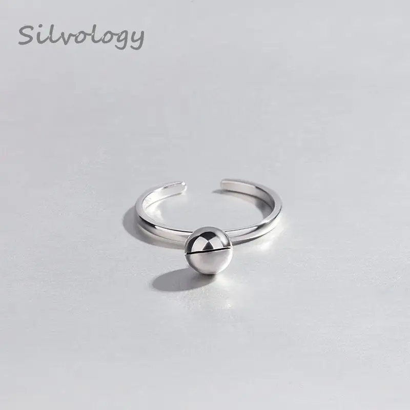 

Silvology 925 Sterling Silver Bell Rings Simple Cute Hanging Bell Japan Korea Style Open Rings For Women Elegant Jewelry Gift