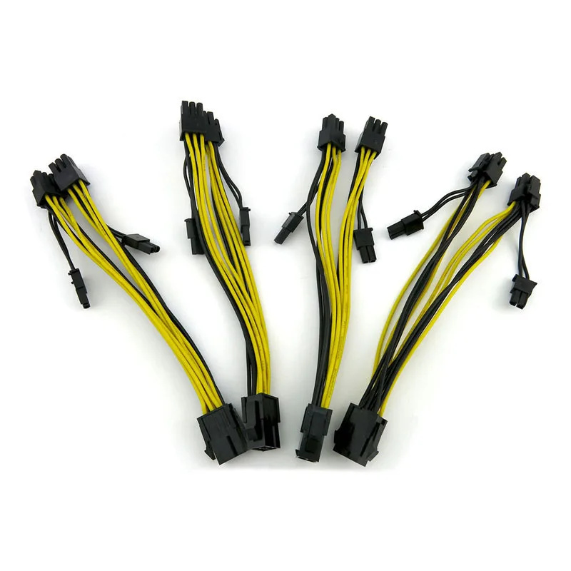 18AWG PCI-E 6pin to Dual 8-pin Y-Splitter Extension Cable