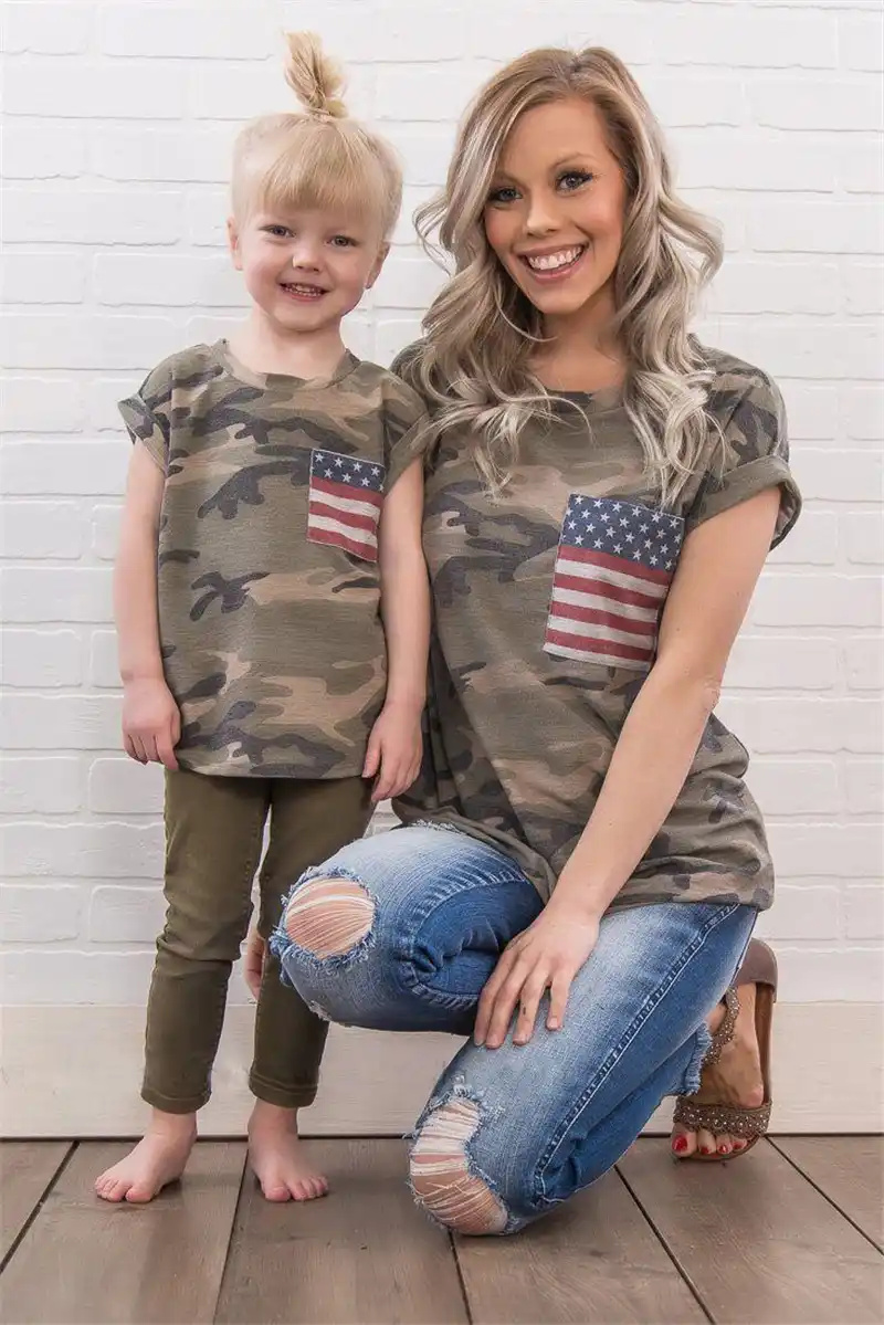 mom and son matching 4th of july outfits
