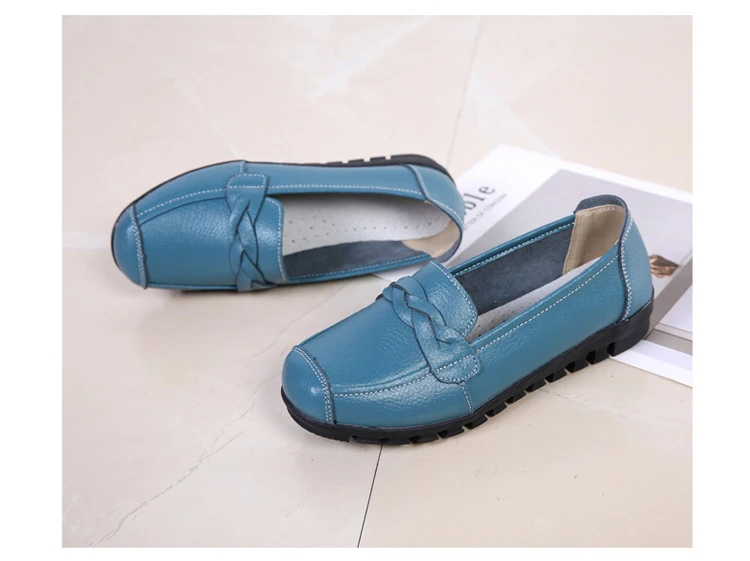 AH 2669-2019 Spring Autumn Women Flat Shoes Genuine Leather Woman Shoe-4