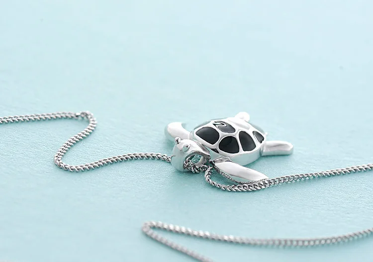XIYANIKE новая мода животное черепаха кулон ожерелье Черный цвет ожерелье с черепашкой для женщин морская бижутерия Аниме подарок VNS8376