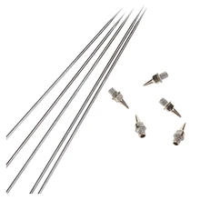 JEYL Hot New 5pcs 0.2mm Airbrush Nozzle + 5pcs 0.2mm Needle Replacement for Airbrushes Gun