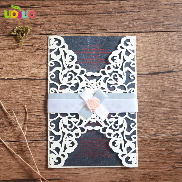 luxury unique pocket fold invitations modern wedding invitation