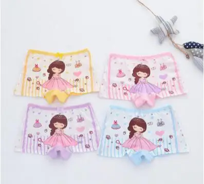 

baby girl cotton underwear briefs kids children cute toddler boxer soft 4pcs/lot lovely cat colorful panties