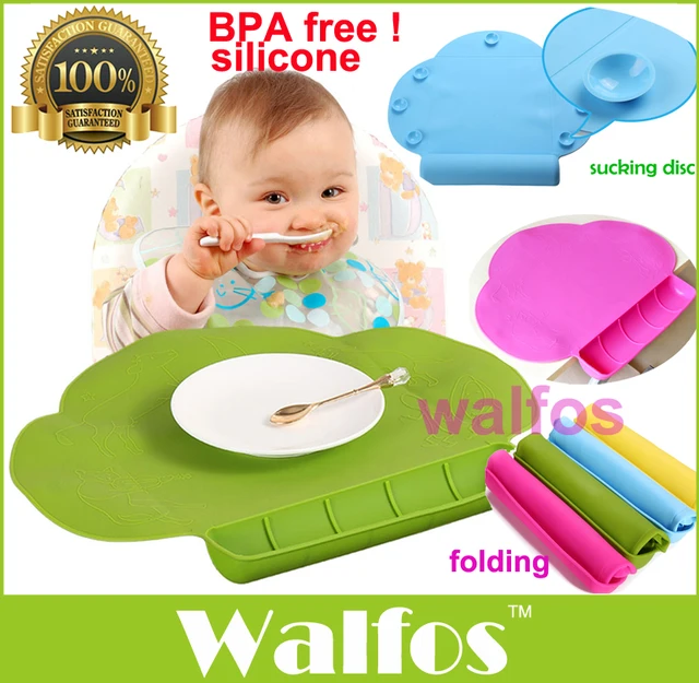 WALFOS food grade silicone Baby bib Table Mat Infant Tiny Diner
