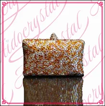 Aidocrystal 2016 new women crystal Diamond clasp clutch bag evening bags gold clutch party purse woman handbag