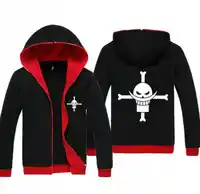 NEW Unisex Anime Hoodie Coat Jacket One Piece Edward Newgate Luffy Logo Red and Black Clothing Casual Sweatshirt