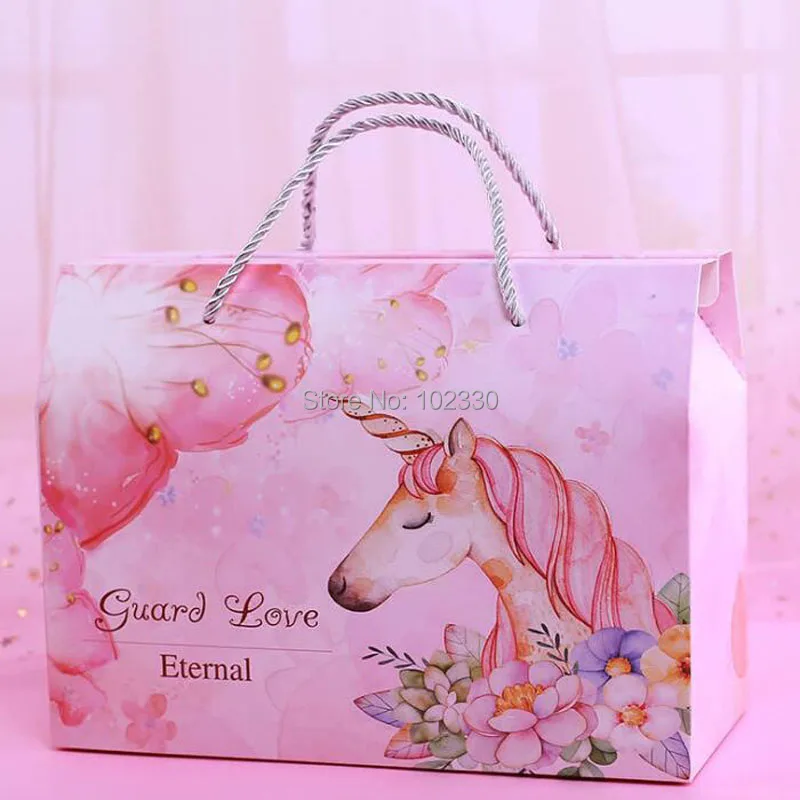 100pcs Pink Unicorn Party Favor Bag Wedding Baby Shower Kids Birthday
