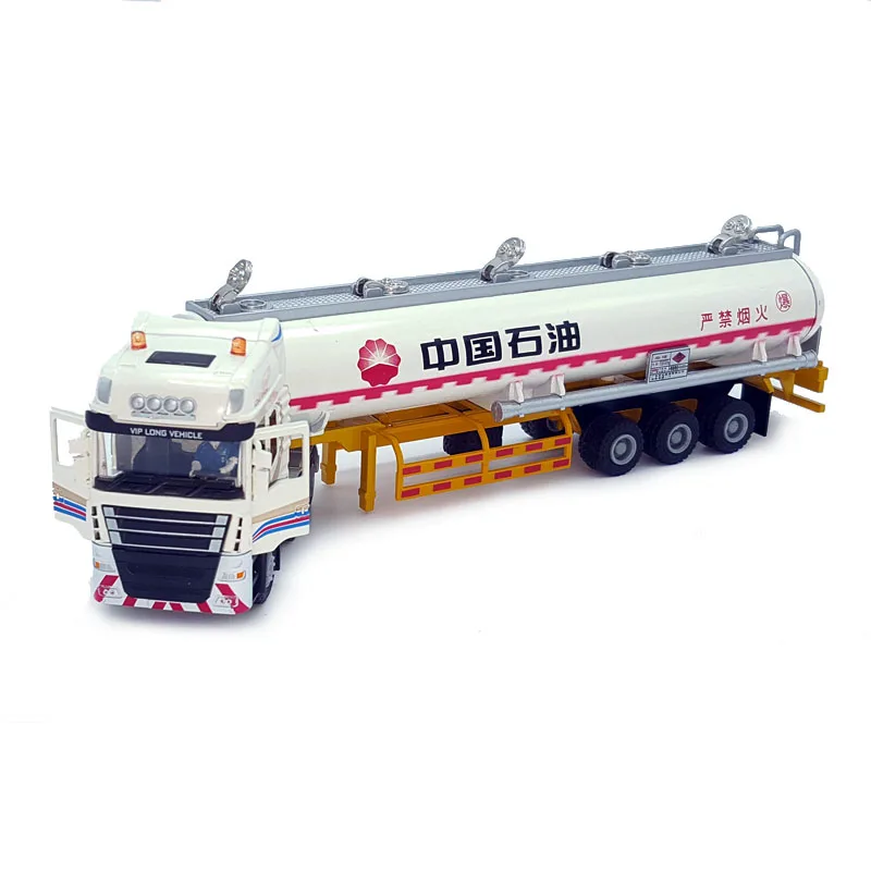 1:50 Alloy Semi-Trailer Tank Truck Oil Container Transporter Car Model Toys 