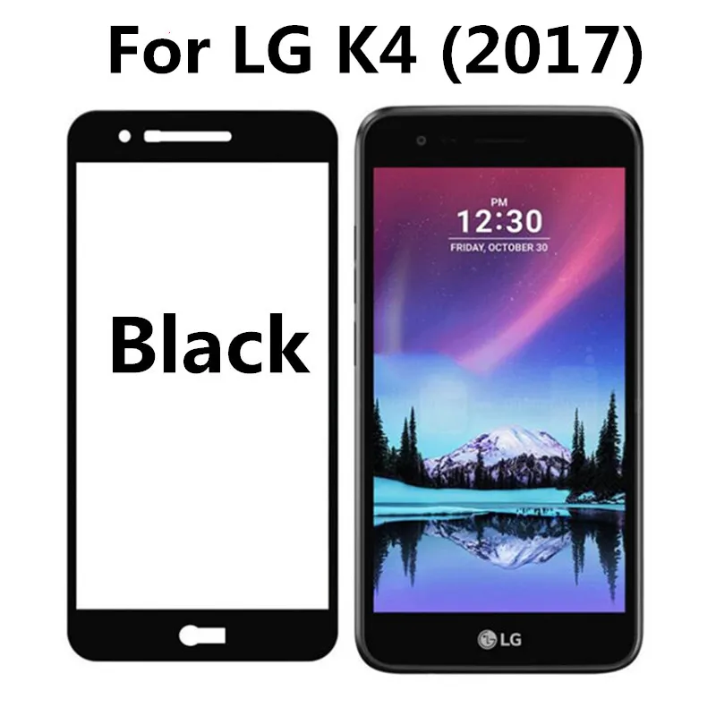 Высококачественное Закаленное стекло для LG K4 K4 LV1 LTE K130E K120E X230 H230 Защитная пленка для экрана - Цвет: Black K4 2017 LV1