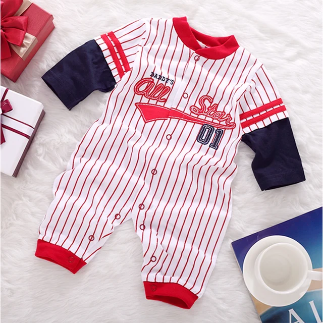 Baby clothes autumn long sleeve bodysuit baseball uniform 100 cotton
