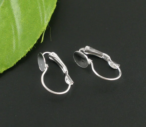 

Doreen Box Lovely 50 Silver color Earring Clip Findings 21x14mm (B07135)