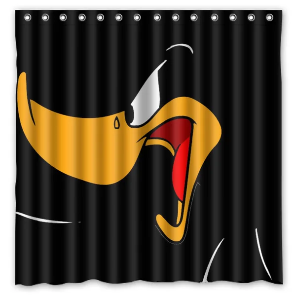 Bathroom Products Polyester Fabric Daffy Duck Printed Shower Curtains