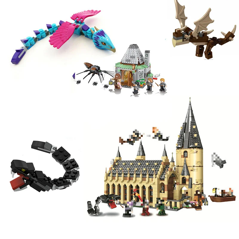 

2019New Castle16052 983pcs Harri Potter Series Hogwarts Great Hall Building Blocks Brick Educational Toys Compatible Legao 75954
