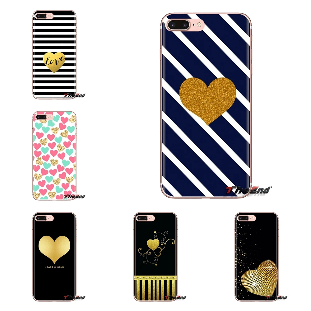 

Soft Transparent Cases Covers gold heart love For Xiaomi Mi4 Mi5 Mi5S Mi6 Mi A1 A2 5X 6X 8 9 Lite SE Pro Mi Max Mix 2 3 2S