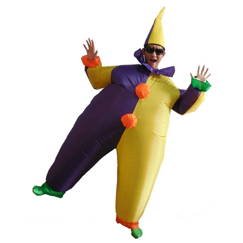 Aliexpress.com : Buy Novelty Inflatable Clown Costume Adult halloween Blow Up striped clown ...